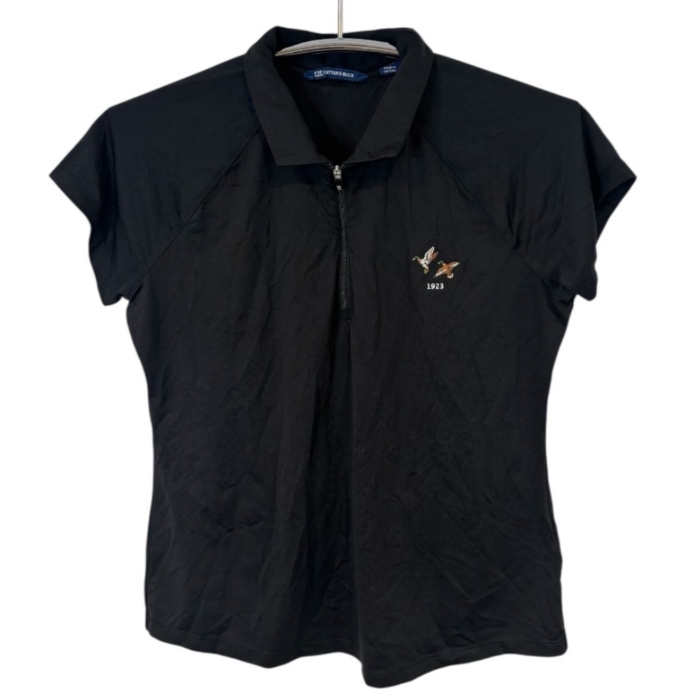 Cutter & Buck Women’s Black Short Sleeve Quarter Zip with Embroidery Size M